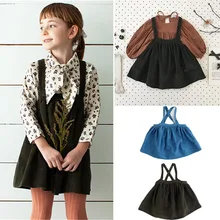 Soor Ploom/детское красивое зимнее платье на бретельках; вельветовые джинсовые платья-пачки; Модная одежда для маленьких девочек; зимнее платье для детей