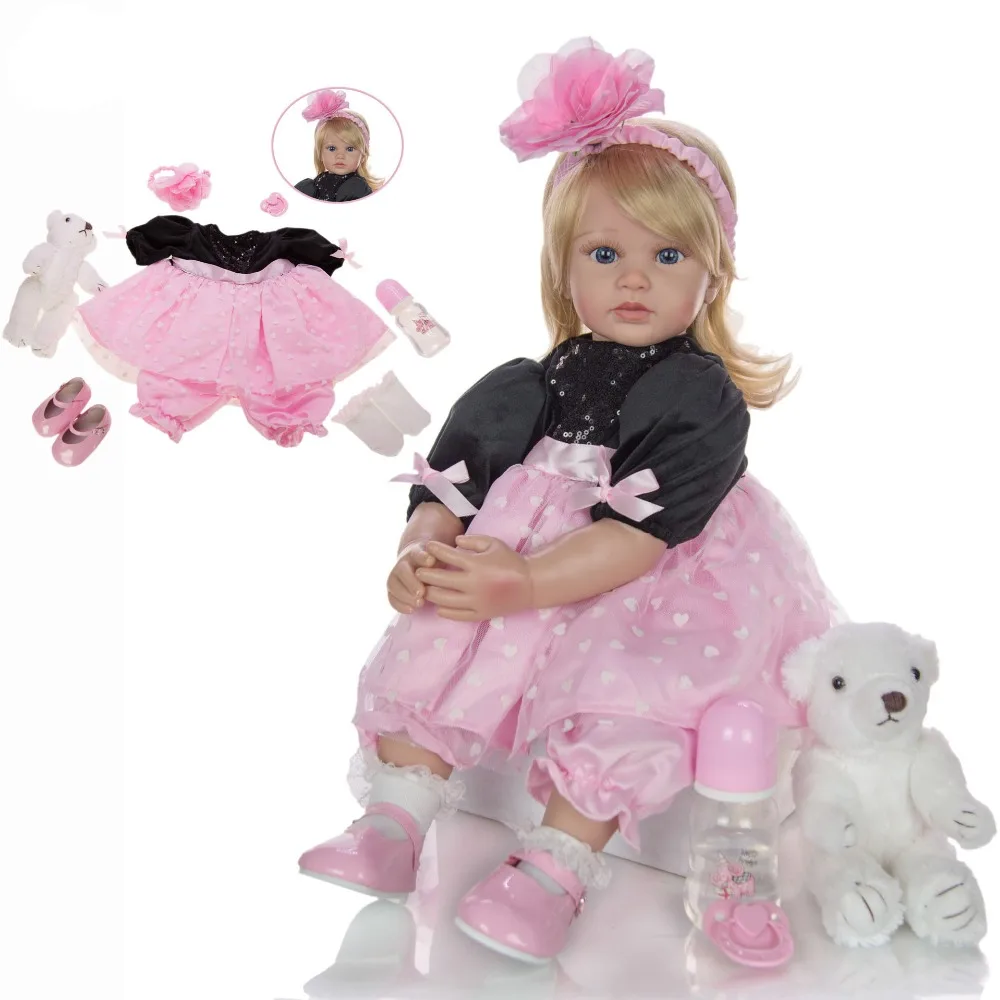 60 см, высокое качество, кукла для новорожденной девочки, принцесса, мягкая силиконовая виниловая кукла, кукла для новорожденного, От 6 до 9 месяцев, настоящая кукла для ребенка