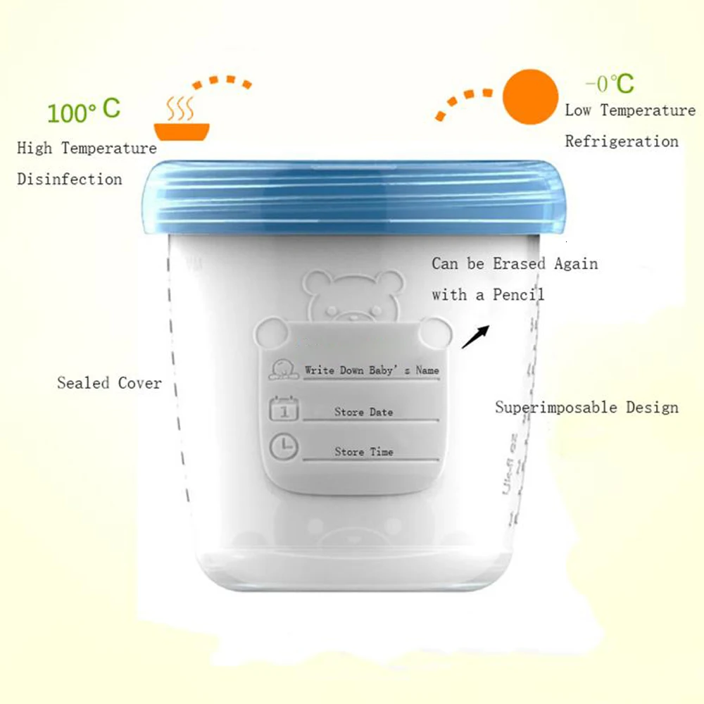 Хранение грудного молока стакан для хранения свежего молока коробка BPA-Free животный узор коробка медведь грудное молоко название грудь Экологичная чашка