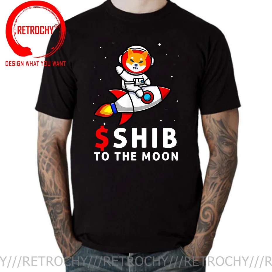 

High Quality Men Shib T-Shirt $Shib To The Moon Shiba Inu Coin Shiba Token Shiba Crypto Pure Cotton Shirt Tees Harajuku TShirt