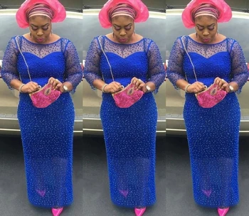 

2019 Beautiful African Lace Fabric VS-J5621 High Quality Nigeria Mesh Laces / French Tulle Beaded Lace Fabric For wedding dress