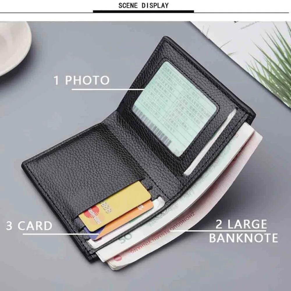 Men's Wallet Short Small Wallets Vertical Ultra-Thin Wallet Bank Card Card Package Small Purse (13)