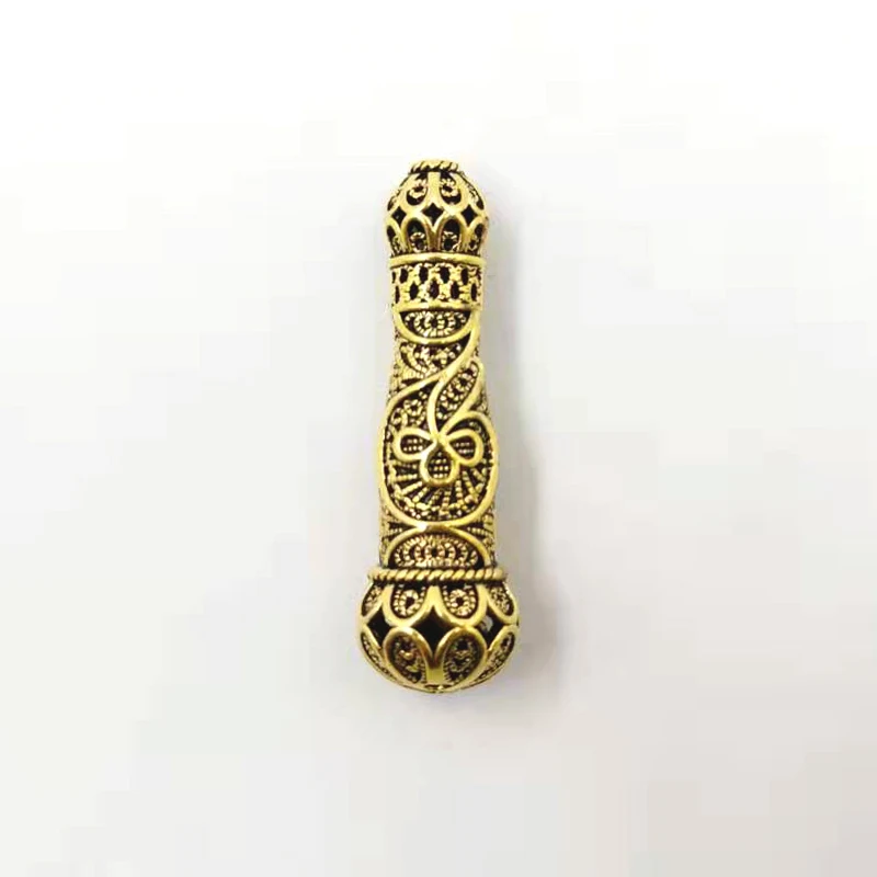 Большие размеры для изготовления тасбиг 49 мм* 15 мм minaret бусин аксессуары tasbih кисточкой четки браслеты аксессуары для misbaha - Цвет: Золотой