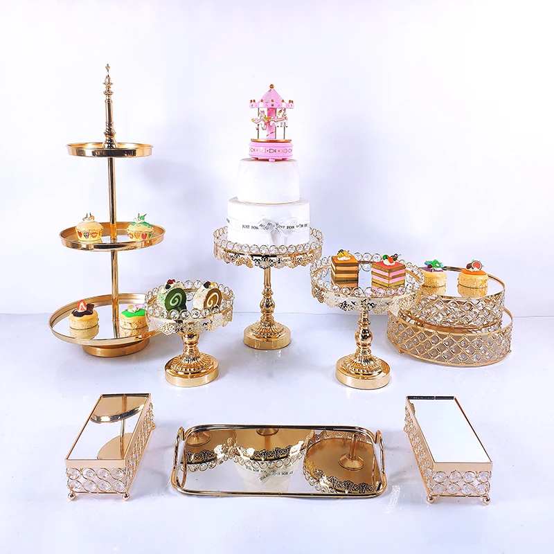 Round Cake Stand Metal Cupcake Plate Dessert Food Display Birthday Party Decor 