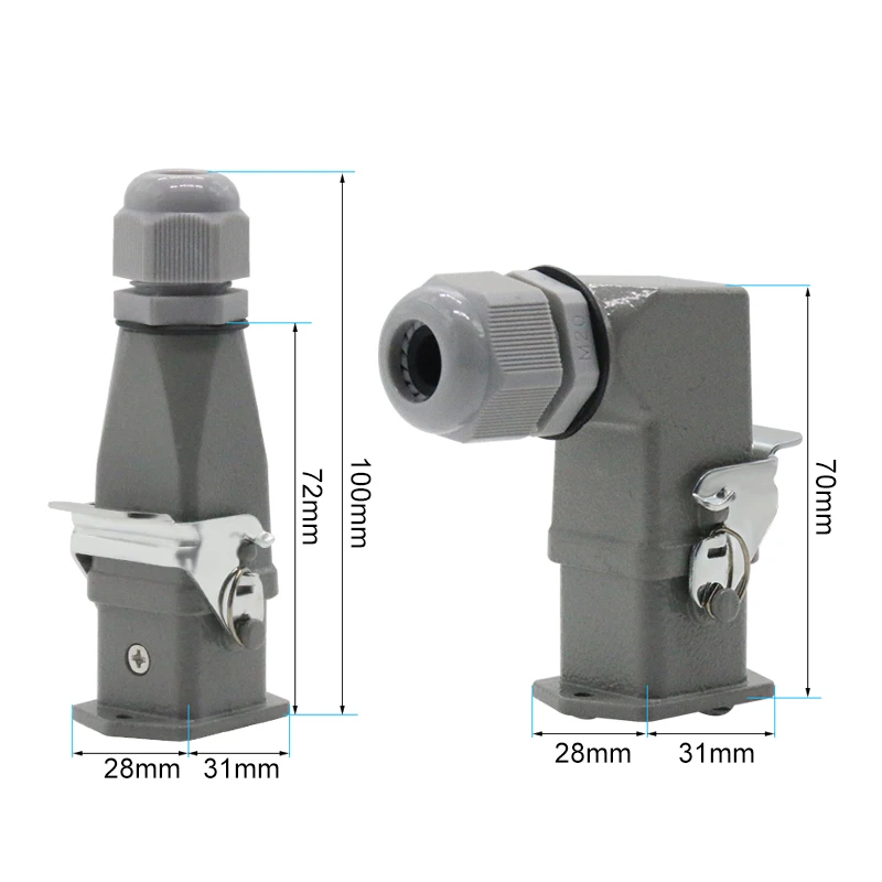 Wire Connector HDC-HA 4 Core (3+1)/5(4 +1)/6(5+1)/8 (7+1) Pins Heavy Duty Connector Aviation Industry Waterproof Plug And Socket