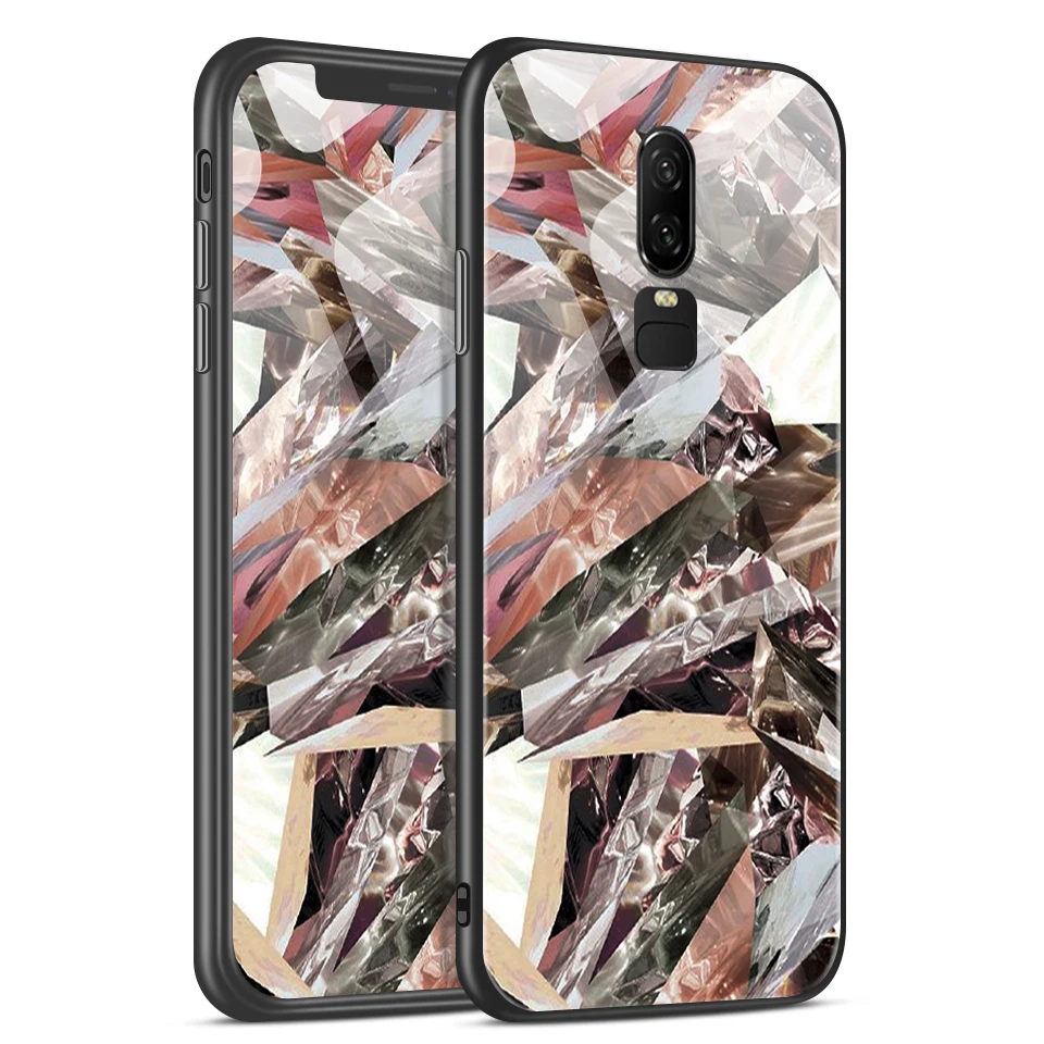 Для OnePlus 6 6T 7 7Pro модный ТПУ чехол для мобильного телефона 1+ 6 6t 7 роскошный ударопрочный закаленное стекло задняя защита жесткий чехол - Цвет: W126
