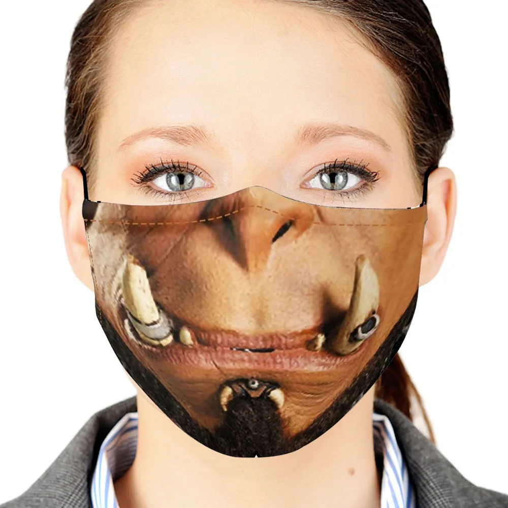 Funny-Warcraft Mouth Cosplay Christmas Women Men Masks Adult Face Protection Dustproof Sports Breathable Party Mask Keep Warm |