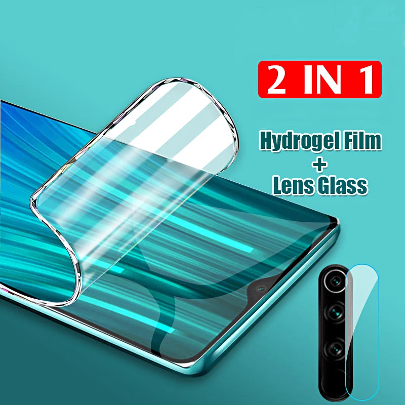 2в1 Гидрогелевая пленка для Xiaomi Redmi note 8 Pro Защитная объектива камеры 7 8A redmi8a