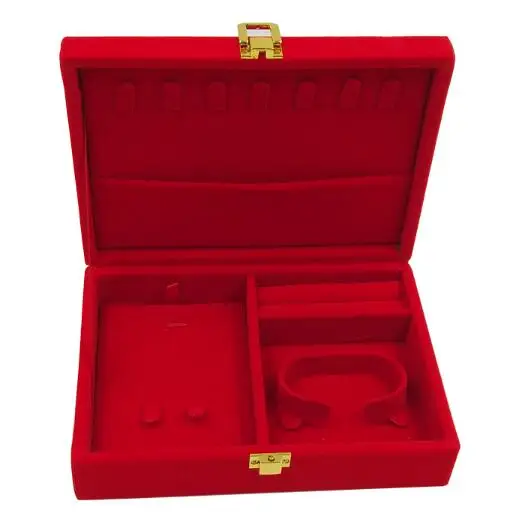5 шт./лот, большой красный деревянный ящик для ювелирных изделий, шкатулка, китайский традиционный чехол для хранения свадебных ювелирных изделий, серьги, браслет, органайзер, коробки