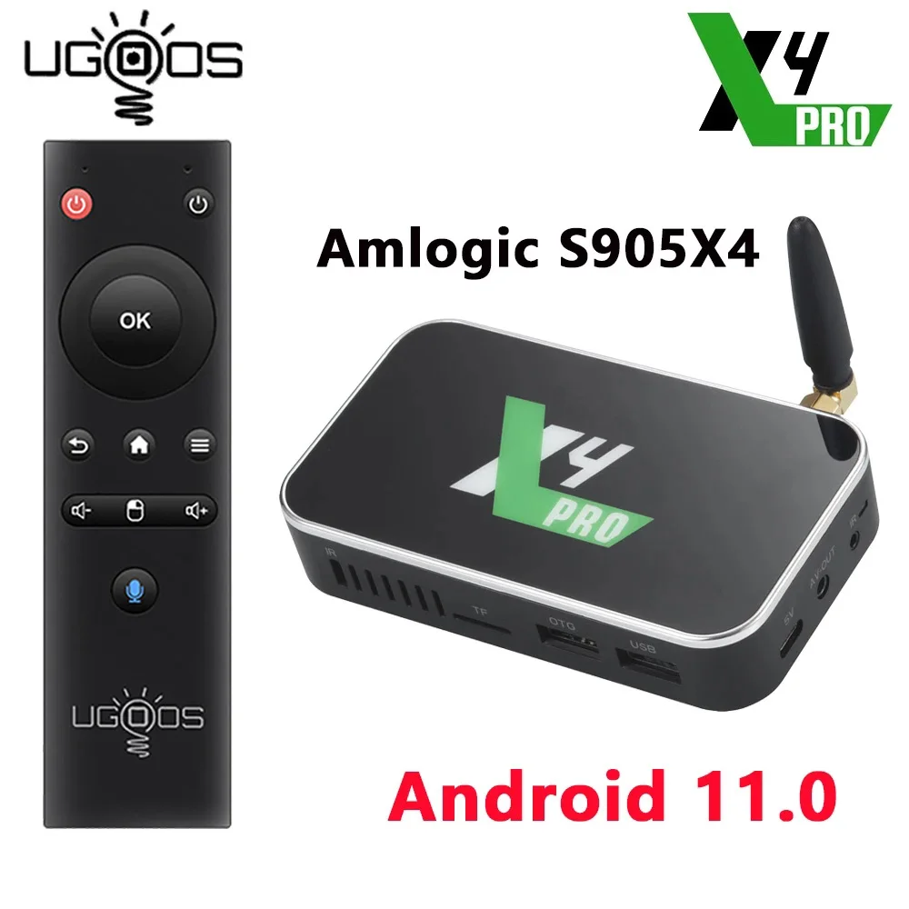 ТВ-приставка UGOOS X4 PRO 4 ГБ 32 PLUS 64 Гб CUBE Amlogic S905X4 Android 11 1000M LAN телеприставка 4K