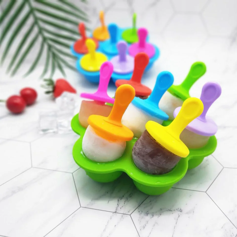 Ice Cream Mould Baby Food Storage Container Non-Stick Cube Trays Egg Steamer Rack Chocolate Popsicle | Дом и сад