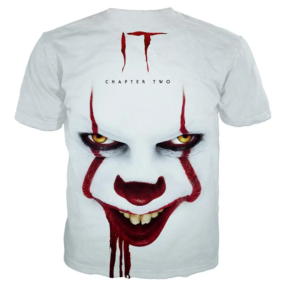 Футболка с 3D принтом в виде фильма ужасов «It pennywise Joker» для мужчин/wo, Мужская Уличная футболка в стиле хип-хоп, футболки нового дизайна для мальчиков, топы, одежда