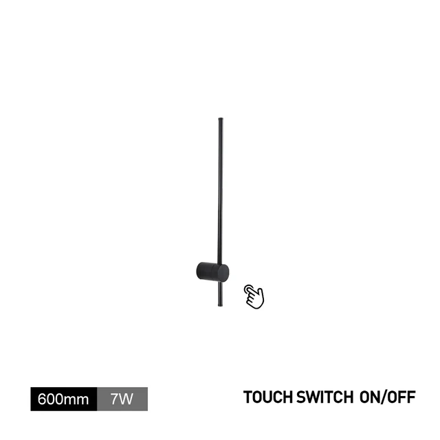 Led Indoor Wall Lamp Touch Switch Wall Sconce Lighting Fixture Bedroom Living Room Sofa Background Decor Wall Light For Home 600mm