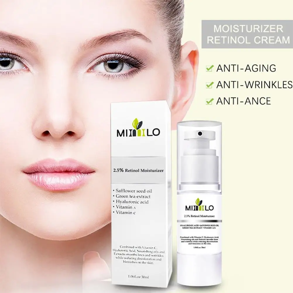 

2.5% Active Retinol Face Cream Hyaluronic Acid Anti Wrinkle Moisturizing Cream Vitamin E Brightening Skin Smoothing Face Cream