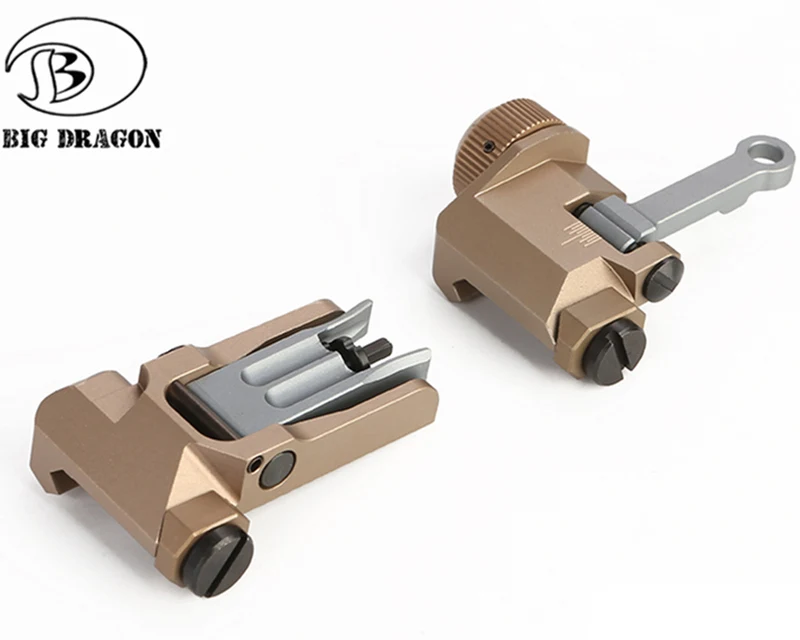 Tactical KAC Style 300M Flip Up Folding Iron Sight Front Rear Sight For