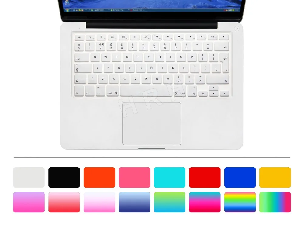 HRH силиконовая UK EU английская клавиатура Обложка Защитная пленка для Macbook Air Pro 13 15
