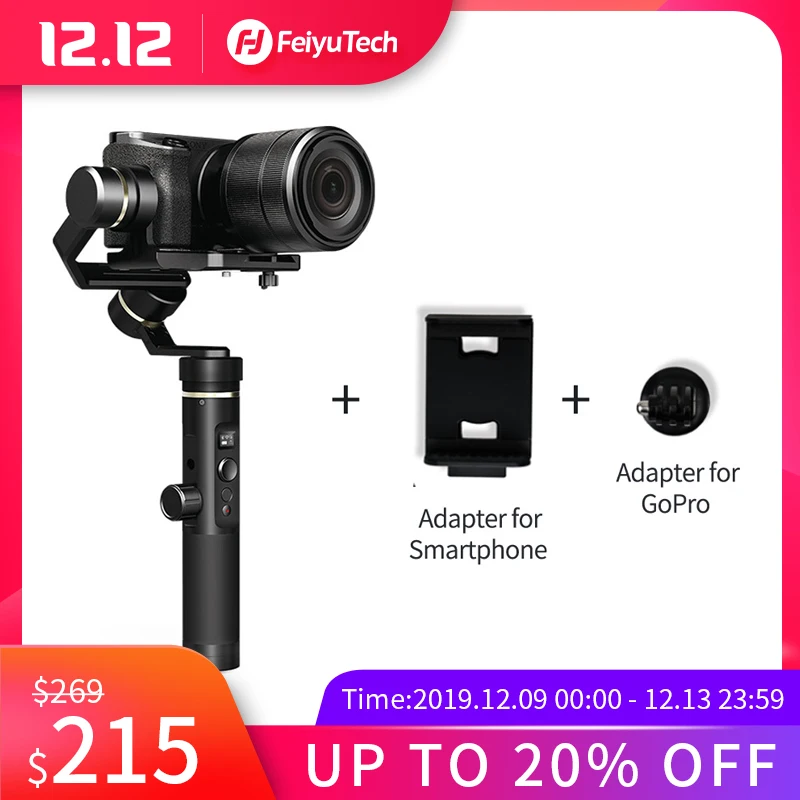 Ceny FeiyuTech G6 Plus 3 osiowy ręczny stabilizator gimbal do kamery bez lusterek kieszonkowy aparat GoPro Smartphone ładunku 800g Feiyu G6P