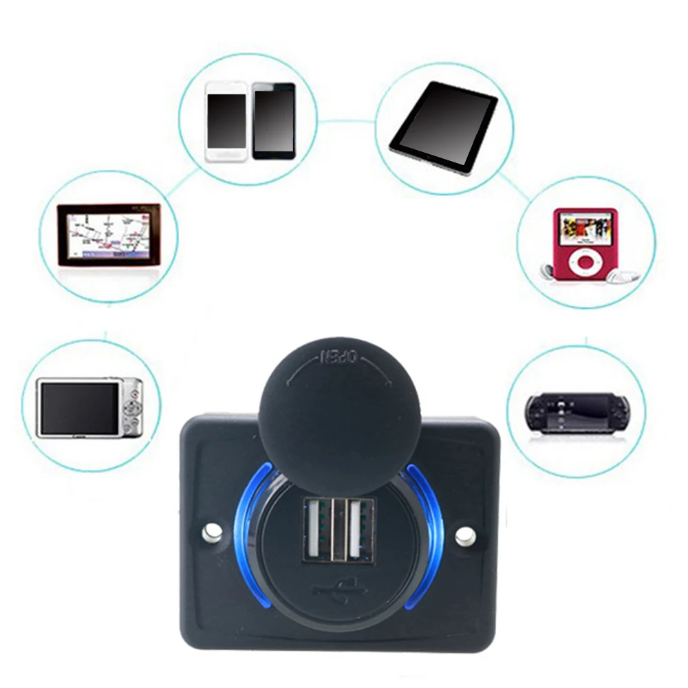 3.1A USB Phone Charger W/LED Light Circle for Car Bus Home Massage Armchair Car Accessories Auto Replacement Parts 3.1A USB Phone Charger W/LED Light Circle for Car Bus Home Massage Armchair Car Accessories Auto Replacement Parts