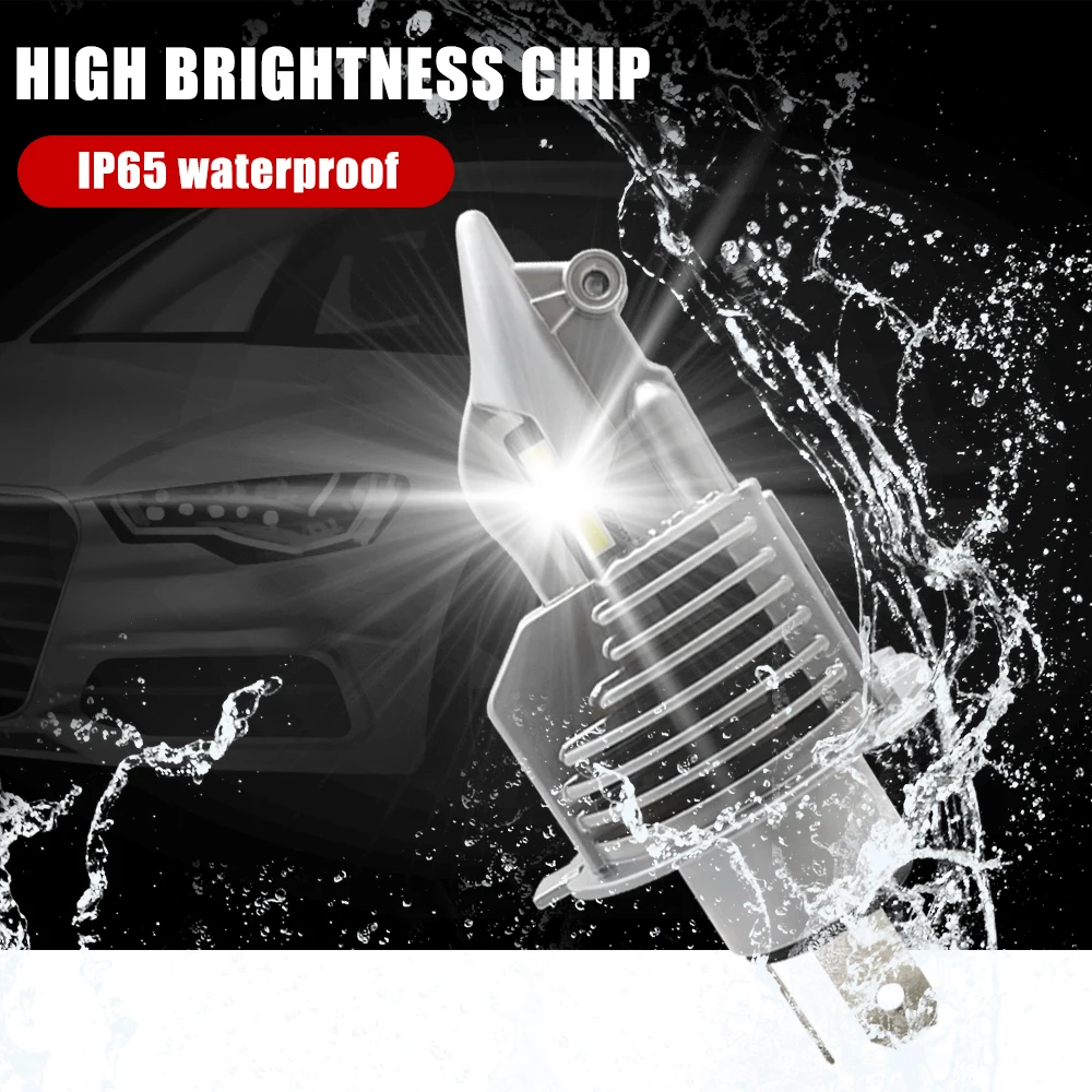 Tanie Reflektor led motocyklowy H4 żarówki led reflektor samochodowy H4 światła samochodowe reflektor lampada 8000LM 6500K motocykl automotivo 72W 12V 24V