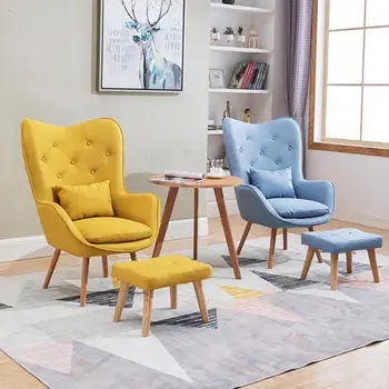 

Lazy Sofa Nordic Single Small Sofa Balcony Leisure Chair Bedroom Living Room Lazy Chair Modern Simple Sofa Chair