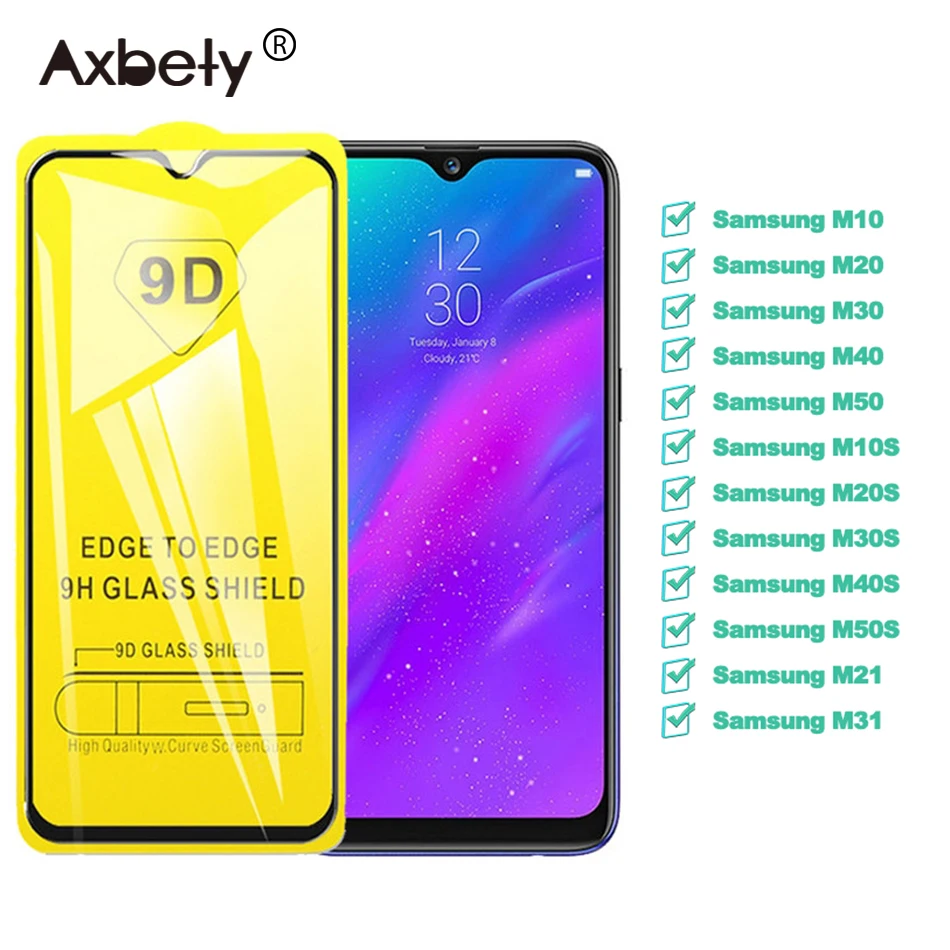 9D закаленное стекло для Samsung M10 M20 M30 M40 M50 M10S M20S M30S M40S M50S M21 M31 полное защитное