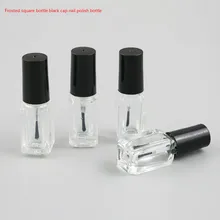 

1/2/5/10pcs 5ml Empty Clear Glass Nail Polish Bottle With Lid Brush Paint Glue Containers Nail art Vials Square