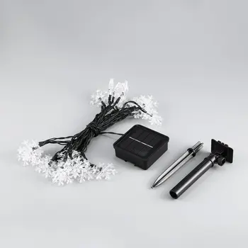 

20 LED Waterproof Snowflake Fairy Light String with Solar Panel Powered For Outdoor Garden Wedding Decoration