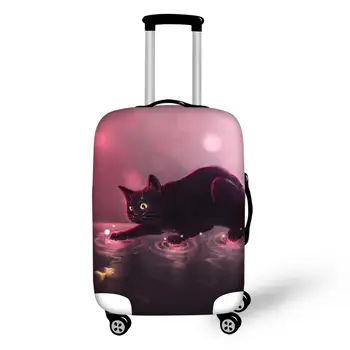 

Fashion Protective Suitcase Cover Fantasy Black Cats Pattern Elastic Dust-proof Luggage Cover Water-proof Luggage Accessories