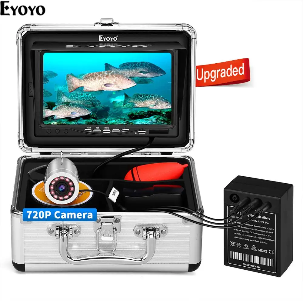 Eyoyo EF07H " камера для подводной рыбалки 1024x600 ips монитор камера для подледной рыбалки рыболокатор обновленный 720P для ледовой морской рыбалки