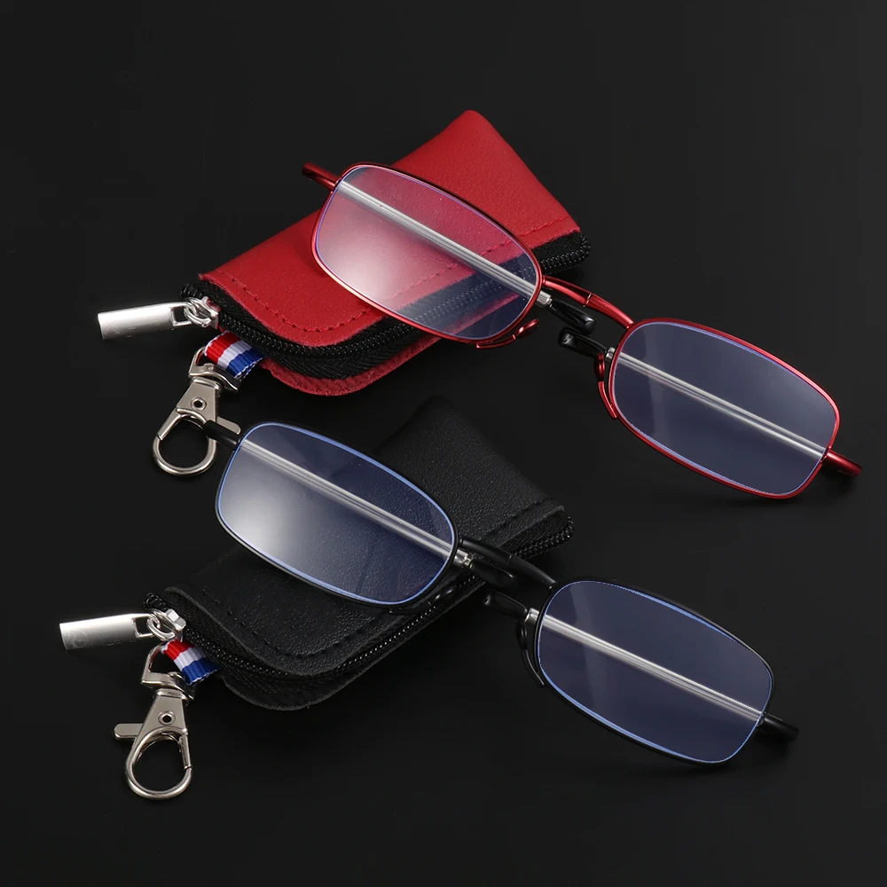 Portable Mini Reading Glasses Blue Light Blocking Presbyopia Eyeglasses for  Women Men Anti Eyestrain Folding Glasses with Case - AliExpress