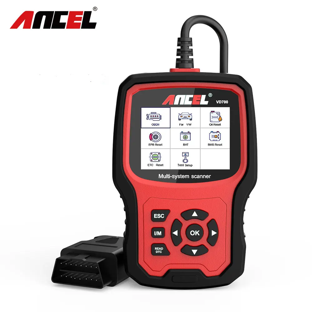 ANCEL VD700 полная система OBD2 сканер для VAG ABS EPB DPF SRS TPMS сброс масла OBD Автомобильный