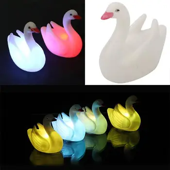 

Household LED Night Light Colorful Swan Shaped Flash Crystal Lamp For Bedroom Light Home Decor Moon Lamps