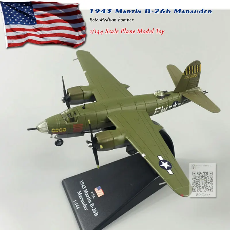 AMER 1/144 масштаб военная модель игрушки Второй мировой войны B-26 Marauder Bomber Fighter литой металлический самолет модель игрушки для подарка/коллекции