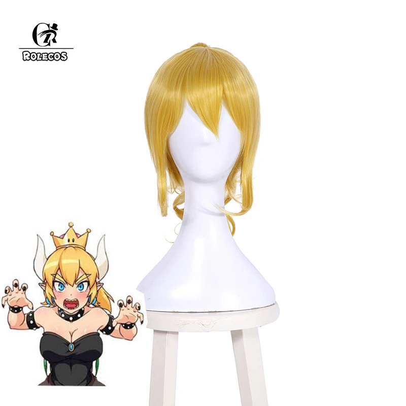 ROLECOS аниме Bowsette косплей волос Kuppa Koopa Hime принцесса головной убор Желтый
