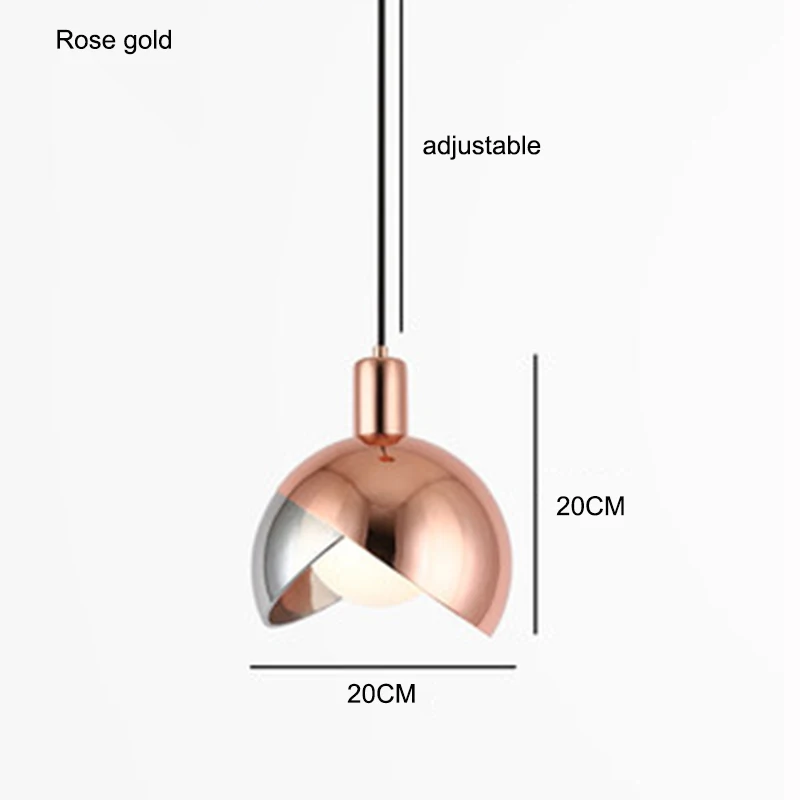 Rose gold 20CM Современный роскошный светодиодный Железный художественный подвесной светильник s светильник ing скандинавский чердак для гостиной лампа для ресторана спальни прикроватный Декор Светильник - Цвет корпуса: Rose gold 20CM