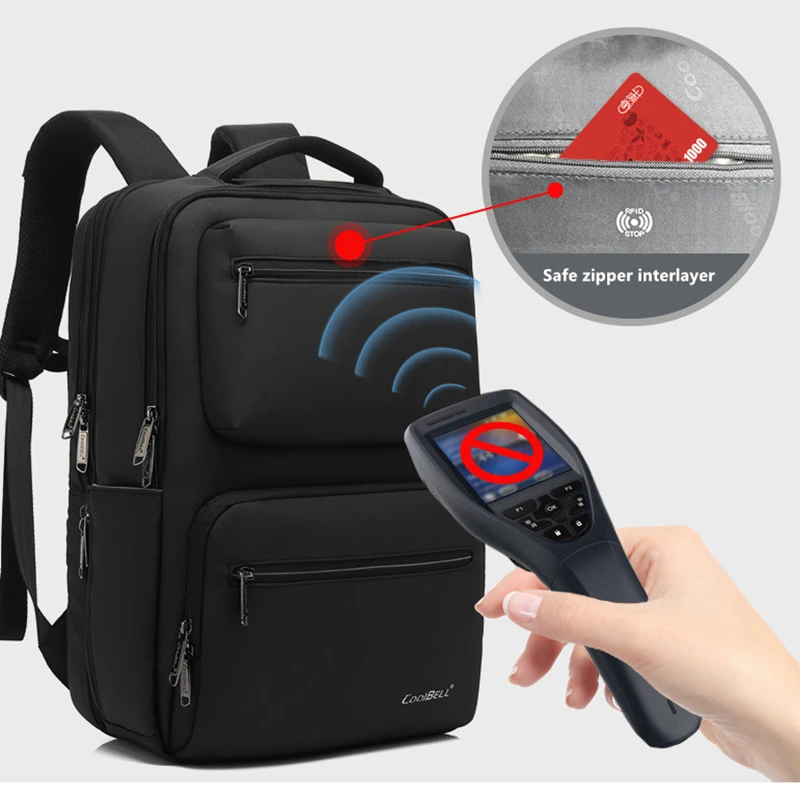 Мужские деловые рюкзаки Coolbell сумки для ноутбуков с технологией Rfid и High-tec супер