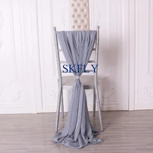 SH030D fany/ ; коллекция года; цвета на заказ; вечерние платья для стула с драпировкой; цвет СЕРЫЙ; мягкая прозрачная вуаль; пояс для стула