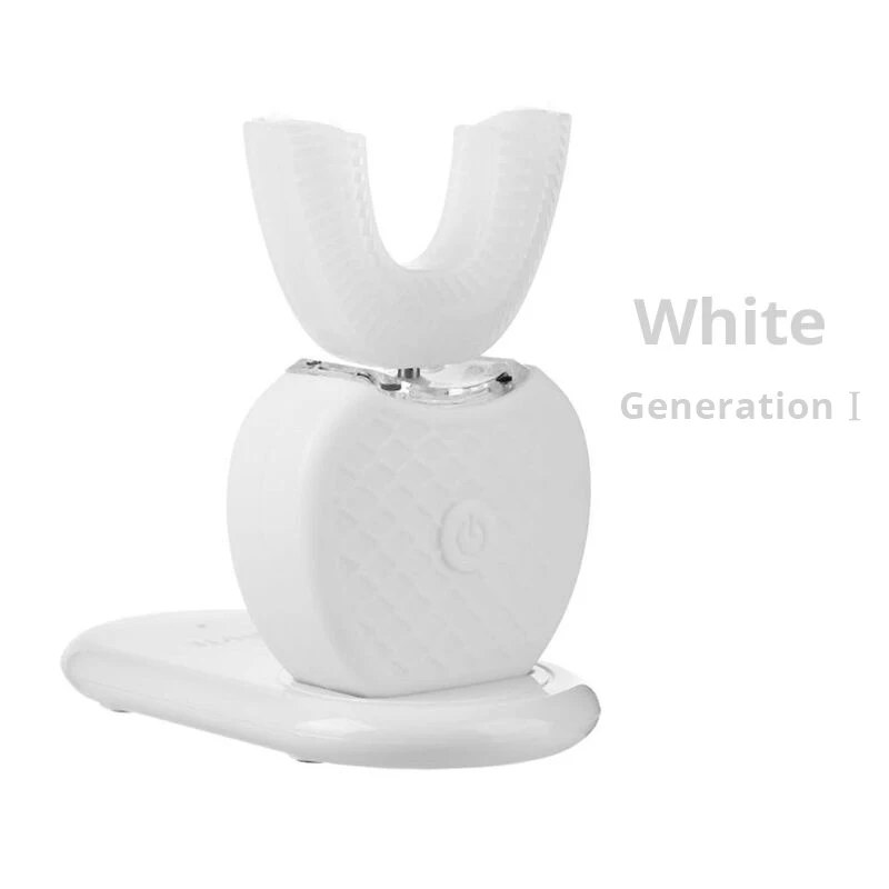 White Gen1 Автоматическая электрическая зубная щетка перезаряжаемая 360 градусов зубная щетка u-образная головка 4 режима чистки синий светильник - Цвет: White Gen1
