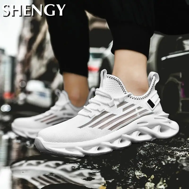 cultuur binair Brig Males Sneakers Blade Bottom Hight Increased Fashion Mesh Brethble Male Running  Shoes Lace Up Solid Outdooor Mens Sports Shoes - Men's Vulcanize Shoes -  AliExpress