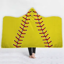 Одеяло с капюшоном 3D напечатано регби для взрослых и детей Шерпа флис конверт с капюшоном микрофибра пледы одеяло для дома диван Прямая