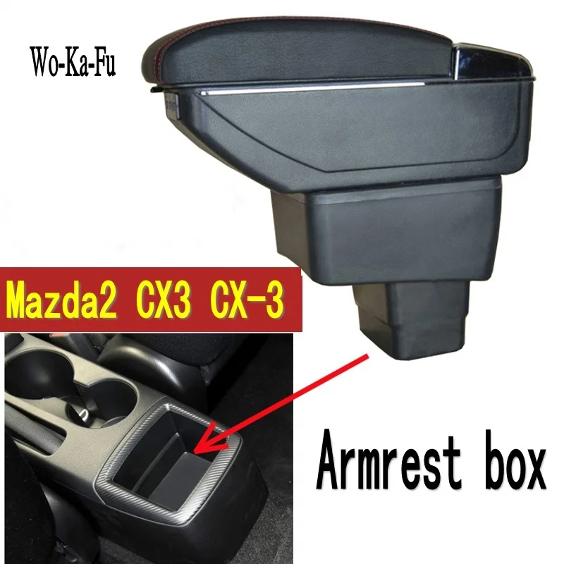 

Arm Rest Mazda Skyactiv Version CX3 CX-3 Armrest Box Center Console Central Store Content Storage with Cup Holder Ashtray USB