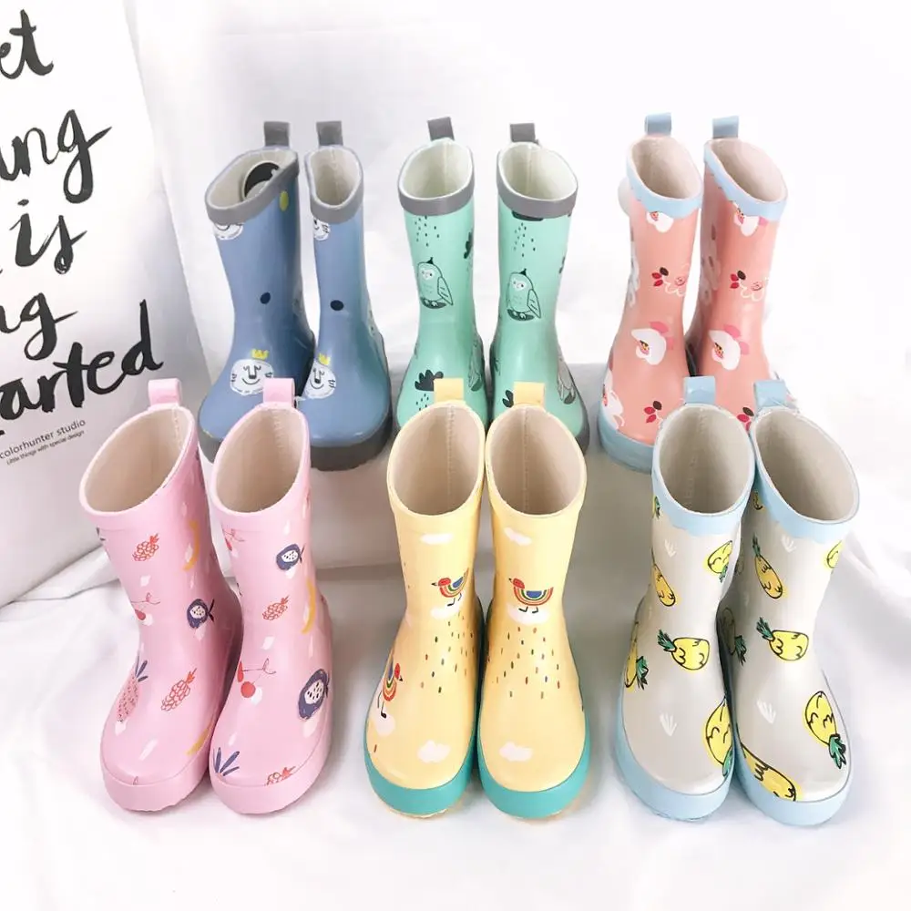 

2020 NEW Rain Boots Kids Waterproof Rubber Boots Cute Cartoon Printed Toddler Rubber Boots Girls Rain boots Baby Water Shoes