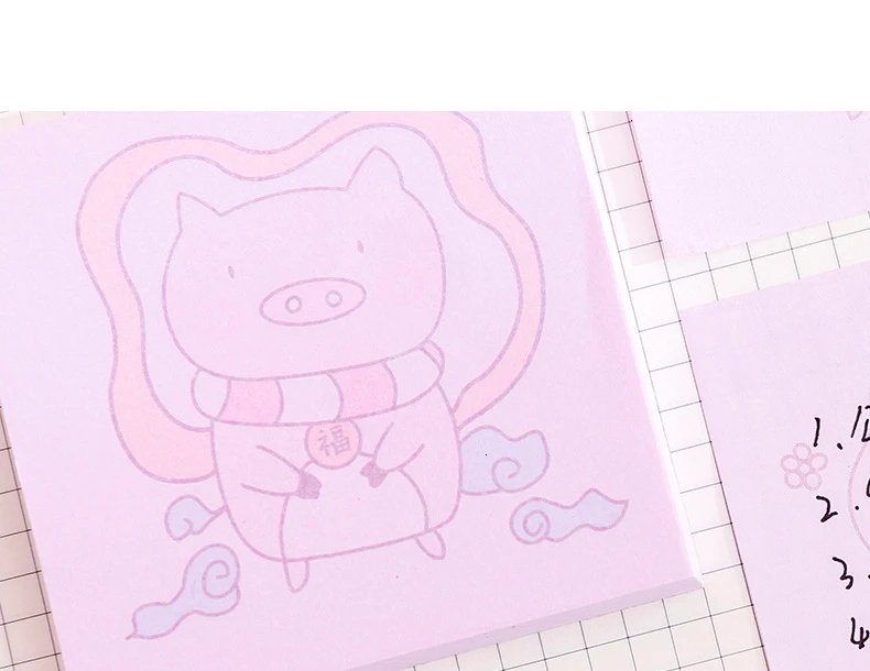 Креативные Мультяшные Липкие заметки Kawaii Pig Memopad студенческий блокнот офисное украшение планировщик клейкий школьный стационарный 02133