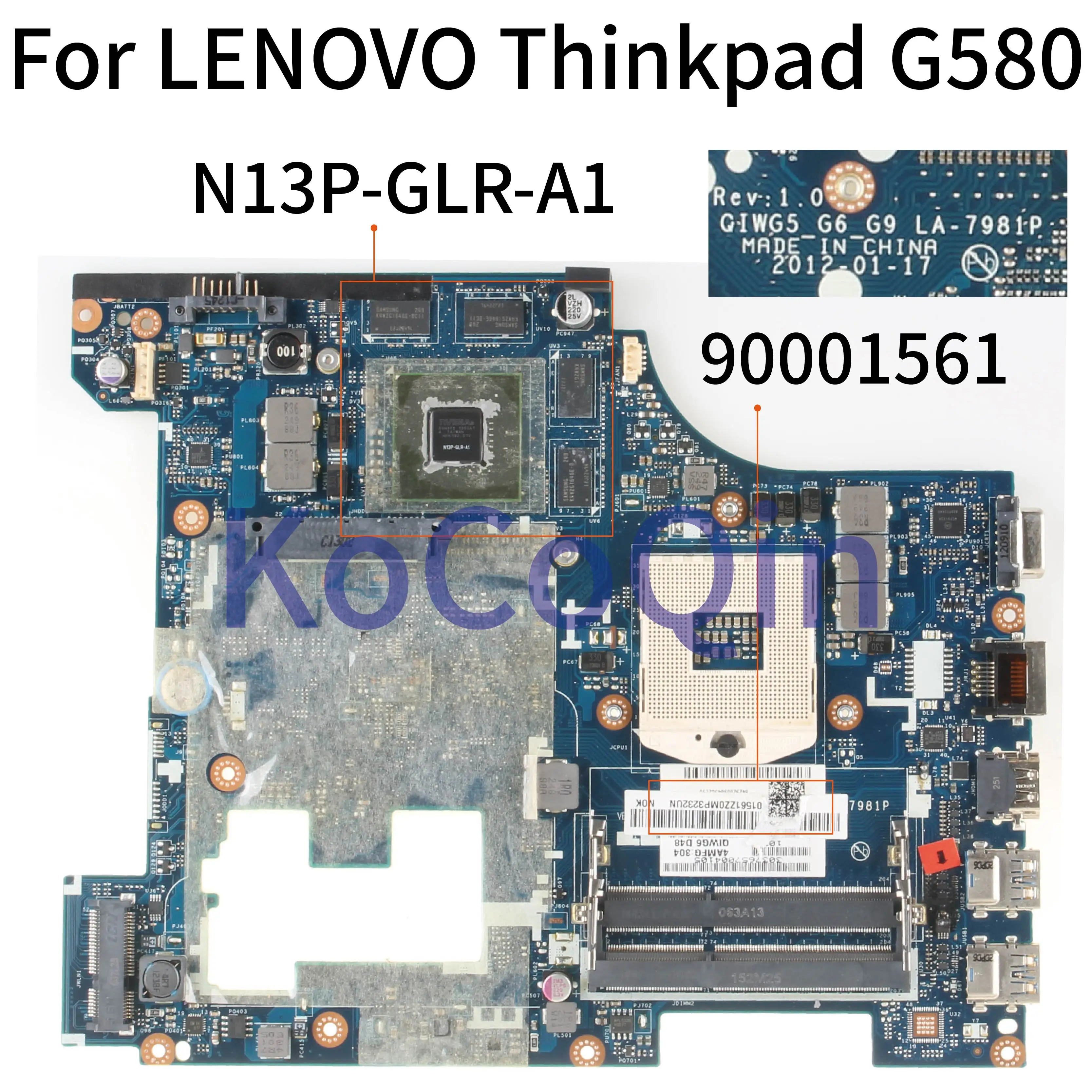Материнская плата KoCoQin для ноутбука LENOVO Thinkpad G580 GT630M 15 дюймов системная 90001561GIWG5 G6 G9