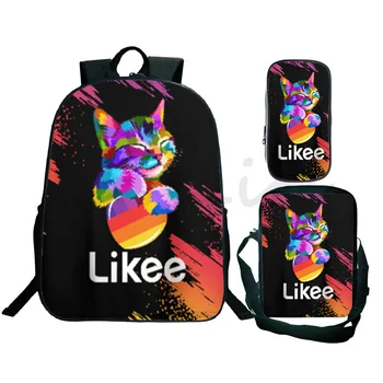 

Likee Live 3pcs / Set Backpack School Bags for Girls Boys Laptop Travel Backpack Likee Women Backpacks Shoulder Bags Pencil Case
