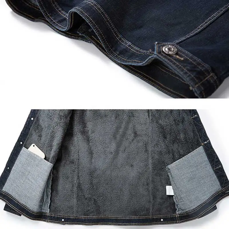 MITEKSAN 8XL, джинсовая куртка, Мужская, черная, плюс бархат, утолщенная, зимняя, большой размер, свободная, Мужская одежда, Ретро стиль, куртка-бомбер, Homme