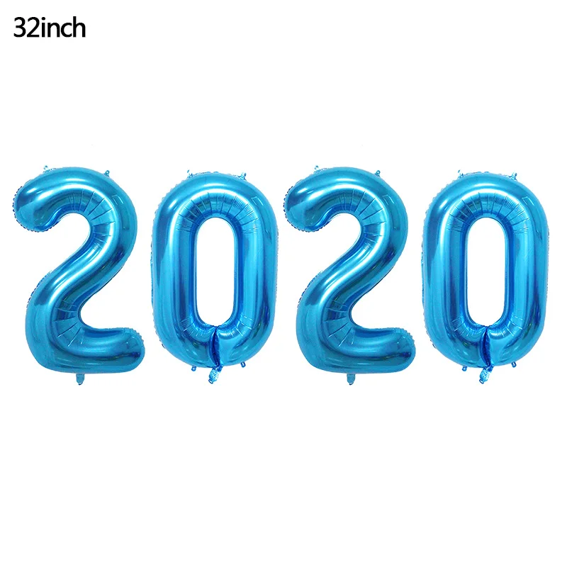 32inch Number Foil Balloon Gold/silver Digit Helium Baloons Happy New Year Christmas Party Decor Globos DIY Home Ornaments - Цвет: B08