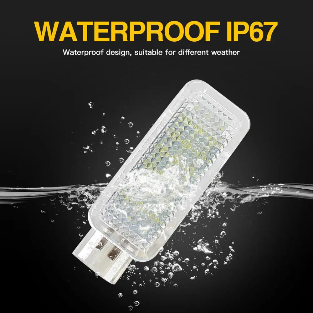 LED Courtesy Light 2pcs Error Free LED Courtesy Glove Box Under Door Foot Light For VW Touareg Tiguan Eos Passat SKODA SUPERB-3V White DC12V