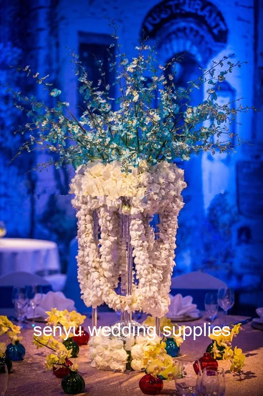 Горячая 100 см/110 см Свадебная стойка цветок акриловая подставка высокий хрустальный ваза для украшения прохода