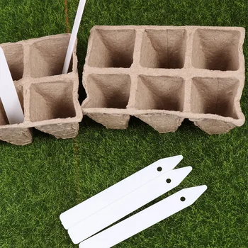 

20 Sets of 12 Slots Seed Germination Pots Corrugated Paper Germination Seedling Trays with 20pcs Plastic Plant Markers